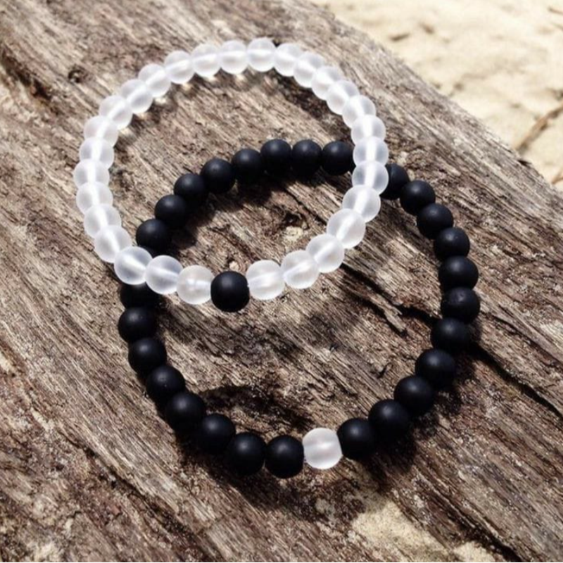 Black Matte And White Transparent Matte Bracelet Main Image